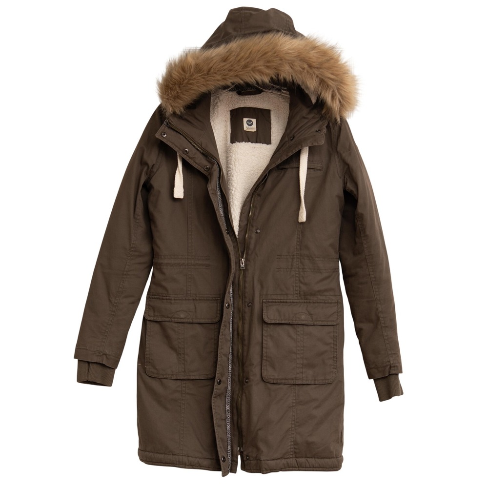 Roxy Y2K 90s Jacket Womens XS Parka Winter Coat Faux Fur Hood Boho Chic GorpCore
